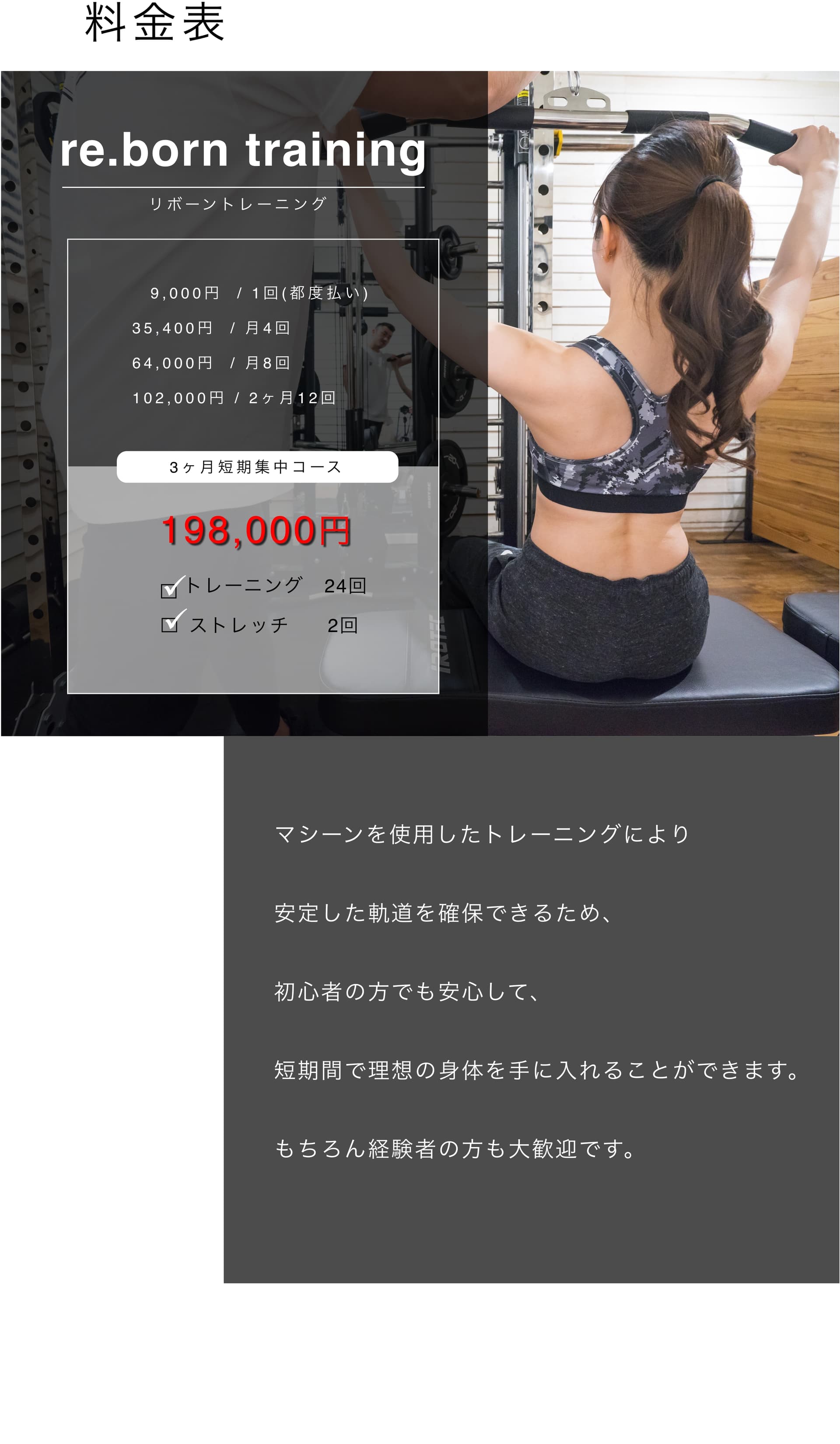 rebornトーレーニングメニューの画像
